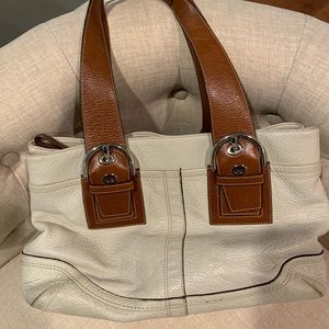 Beige & brown Coach handbag